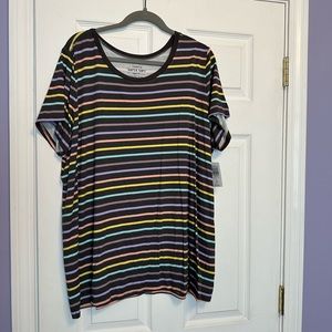 NWT Grey Multi-colored striped shirt
